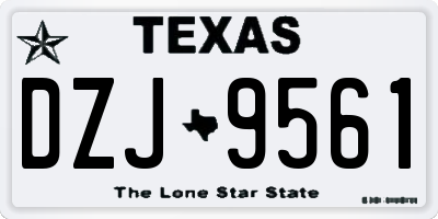 TX license plate DZJ9561