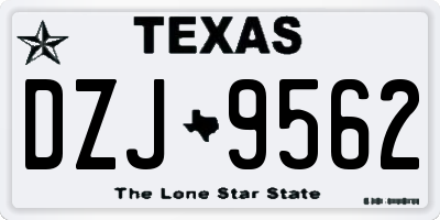 TX license plate DZJ9562
