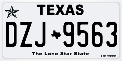 TX license plate DZJ9563