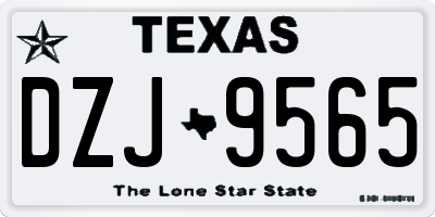 TX license plate DZJ9565