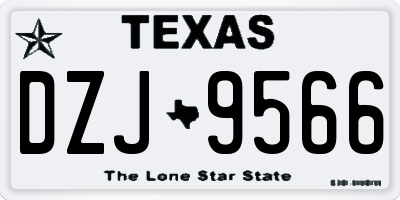 TX license plate DZJ9566