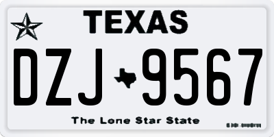 TX license plate DZJ9567