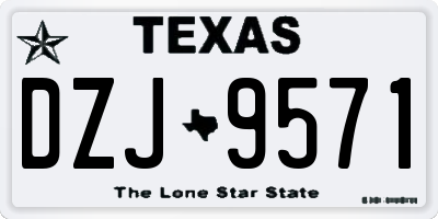TX license plate DZJ9571