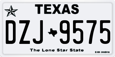 TX license plate DZJ9575