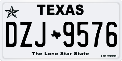 TX license plate DZJ9576