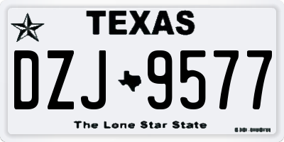TX license plate DZJ9577