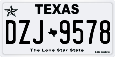 TX license plate DZJ9578