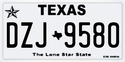 TX license plate DZJ9580