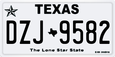 TX license plate DZJ9582