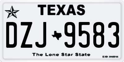 TX license plate DZJ9583