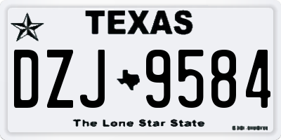 TX license plate DZJ9584