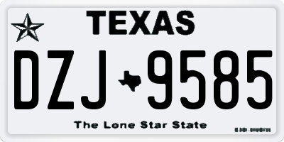 TX license plate DZJ9585