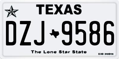 TX license plate DZJ9586