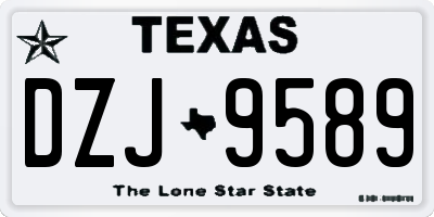 TX license plate DZJ9589