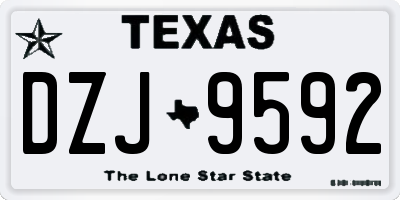 TX license plate DZJ9592