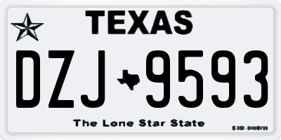 TX license plate DZJ9593