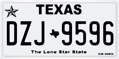 TX license plate DZJ9596