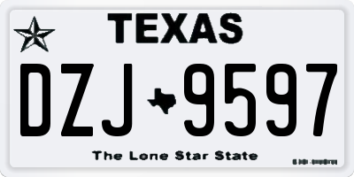 TX license plate DZJ9597