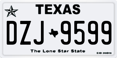 TX license plate DZJ9599