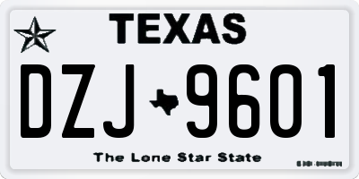 TX license plate DZJ9601