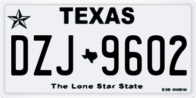 TX license plate DZJ9602