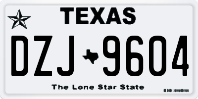 TX license plate DZJ9604