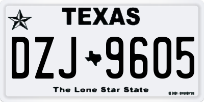 TX license plate DZJ9605