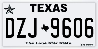 TX license plate DZJ9606
