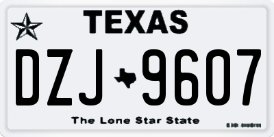 TX license plate DZJ9607