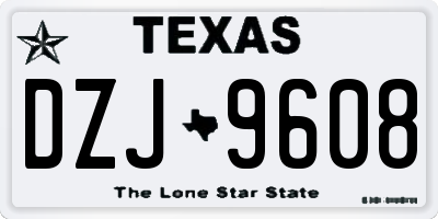 TX license plate DZJ9608