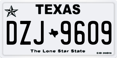 TX license plate DZJ9609