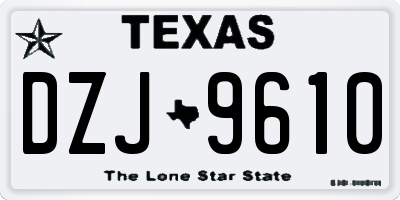 TX license plate DZJ9610