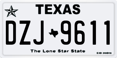 TX license plate DZJ9611