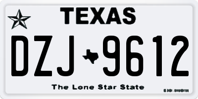 TX license plate DZJ9612