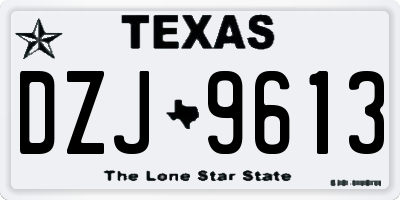 TX license plate DZJ9613