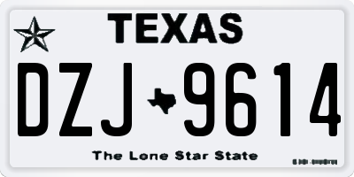 TX license plate DZJ9614