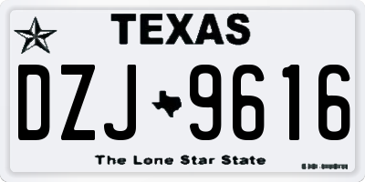 TX license plate DZJ9616