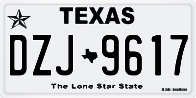 TX license plate DZJ9617