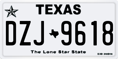 TX license plate DZJ9618