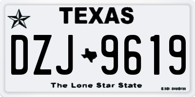 TX license plate DZJ9619