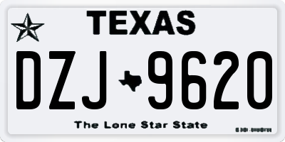 TX license plate DZJ9620