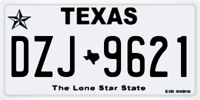 TX license plate DZJ9621