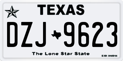 TX license plate DZJ9623