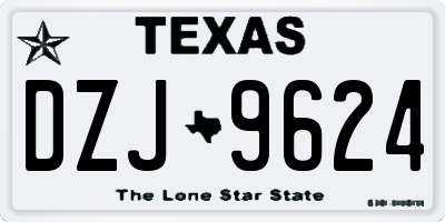 TX license plate DZJ9624