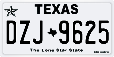 TX license plate DZJ9625