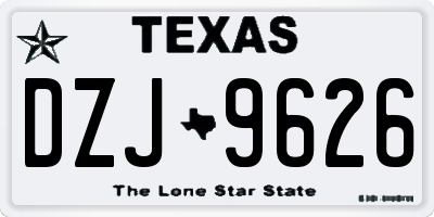 TX license plate DZJ9626