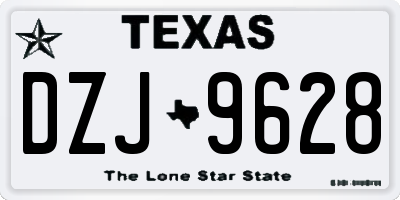 TX license plate DZJ9628
