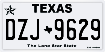 TX license plate DZJ9629