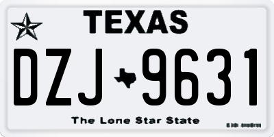 TX license plate DZJ9631
