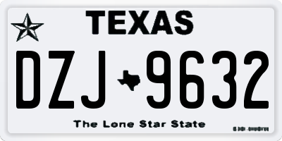 TX license plate DZJ9632